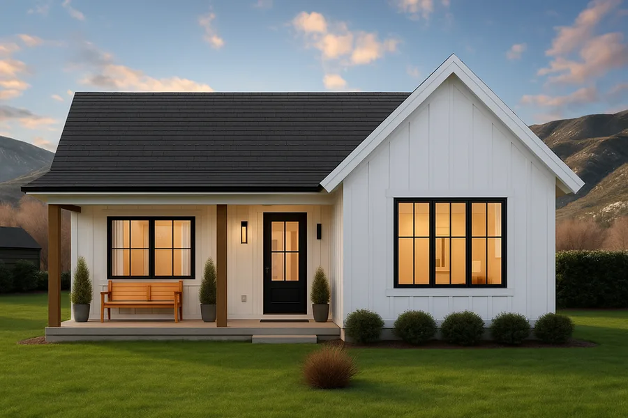 Big Lucy floor plan &mdash; 756 sq ft exterior rendering
