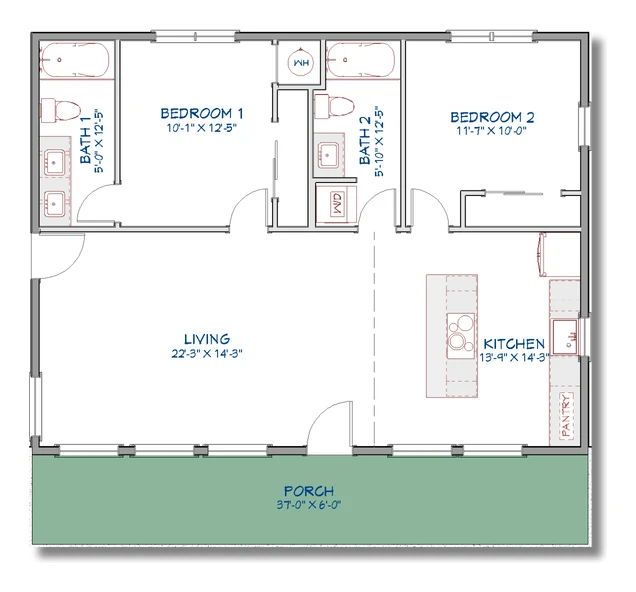 Harvey's Hideout floor plan drawing