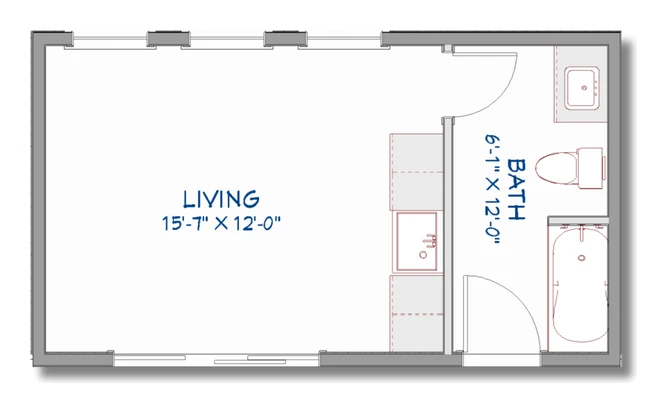 Rosa alternative floor plan with kitchenette